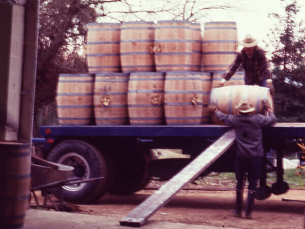 Our first wine barrels in 1976.